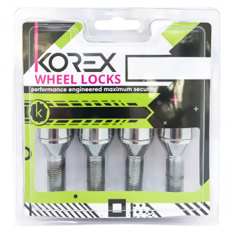Korex | Болты секретные М14x1.5x28 Конус Вращающееся кольцо Ключ 17-19 (Audi, Seat, Skoda, Mercedes, Volkswagen) неоригинальные диски