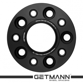 GETMANN | Колесная проставка-адаптер 20мм PCD 5x120 DIA 72.6 с футорками 14x1.5 для BMW (Кованая) под болты 14х1.5