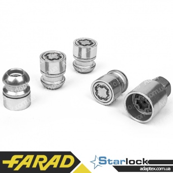 FARAD STARLOCK | Гайки секретки М12x1.5x30мм Сфера Вращающееся кольцо (Acura, Honda) ключ 19