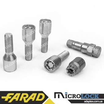 FARAD MICROLOCK | Болты секретки М12х1.5х30 Конус для узких отверстий в дисках Внутренний ключ 17-19