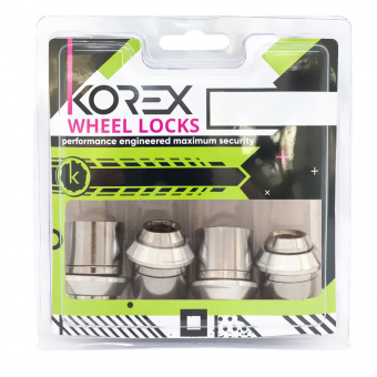 Korex | Гайки секретные М12x1.5x33 Конус увеличенный Вращающееся кольцо Ключ 19-21 (Ford) под оригинальные диски
