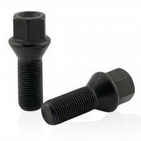 Болт колесный М14x1,25x28мм Конус (BMW, Mini) Чёрный Цинк Ключ 17