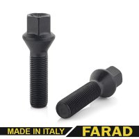 Болт колесный М14x1,25x50мм Конус (BMW, Mini) Чёрный цинк Ключ 17 FARAD (Италия) Удлиненный
