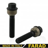Болт колесный М14x1,5x59мм Сфера R14 Чёрный цинк Ключ 19 FARAD (Италия) Porshe