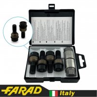 Болты секретки FARAD M14x1.5x30 мм Сфера R14 | Porsche Macan, Boxster, Cayman, Panamera | Чёрные | 2 ключа на 17 | Серия STARLOCK