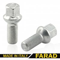 Болт колесный М12x1.5x35мм Сфера (Удлиненный) Цинк Ключ 17 Farad (Италия)