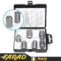 FARAD MICROLOCK | Гайки секретки М12х1.5х36 Конус для узких отверстий в дисках Внутренний ключ 17-19 + 2 ключа