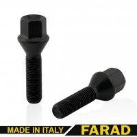 Болт колесный  М12x1.5x33 мм Конус Цинк Ключ 17 Чорный FARAD 