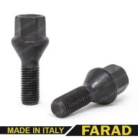 Болт колесный М14x1,25x24мм Конус (BMW, Mini) Чёрный цинк Ключ 17 FARAD (Италия)