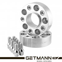 GETMANN | Колёсная проставка-адаптер 40мм PCD 5x120 DIA 65.1 с футорками 14x1.5 для Volkswagen Transporter T5, T6, Amarok, Touareg (Кованый алюминий)