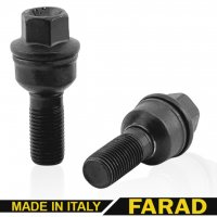 Болт колесный М14x1,5x30мм Сфера R14 Чёрный цинк ключ 17 Оригинал (A8; Q3 (8U, F3); Q5 (8R, FY); Q7 (4M); Q8 (4M) Farad Италия