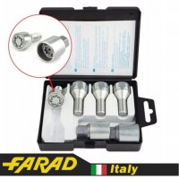 Секретные болты FARAD серии StarLock для дисков ВАЗ, ГАЗ, Fiat, Lancia, Citroen, Peugeot, Volvo М12х1.25х25мм с конусной посадкой и вращающимся кольцом 2 ключа FARAD STARLOCK | Болты секретки М12x1.25x25мм Конус Вращающееся кольцо (ВАЗ, ГАЗ, Fiat, Lancia, Citroen, Peugeot, Volvo) под железные диски 2 ключа под 17