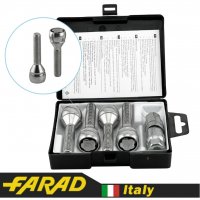 Болты секретки FARAD M12x1.5x48 мм Конус | BMW, Dacia, Daewoo, Opel, Renault | 2 ключа на 17 | Серия FLOWERLOCK (Под проставки 20 мм)