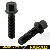 Болт колесный  М14x1.5x47 мм Сфера R14 Цинк Ключ 17 Чорный FARAD 