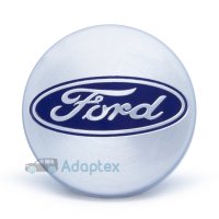 Колпачки на диски Ford (54/50) синий логотип/серебряный фон 6M211003AAbl