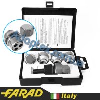 FARAD STIL BULL  | Гайки секретки М12x1.5x30мм Конус Вращающееся кольцо Ключ 19 + стальные колпачки (Ford)