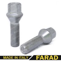 Болт колесный М14x1,5x40мм Конус Цинк Ключ 17 Farad (Италия) удлиненный
