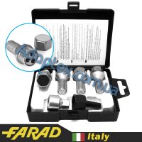 FARAD STIL BULL | Болты секретки М14x1.5x25мм Конус Вращающееся кольцо Ключ 17 (BMW) + стальные колпачки