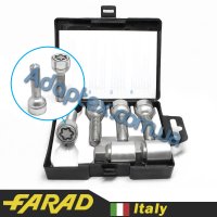FARAD STARLOCK | Болты секретки М12х1.5х40 Сфера R12 Вращающееся кольцо (Audi, Volkswagen, Mercedes, Skoda) 2 ключа Удлиненные под проставки 15-20 мм