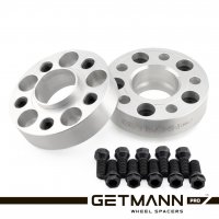 GETMANN | Колёсная проставка-адаптер 40мм PCD 5x120 DIA 65.1 с футорками 14x1.5 для Volkswagen Transporter T5, T6, Amarok, Touareg (Кованый алюминий)