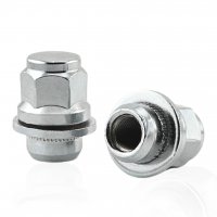 Гайка для дисков Infiniti М12x1,25x37,5мм Прессшайба Хром Ключ 21 Гайка колесная M12x1,25x37.5мм Прессшайба Диаметр носика 20мм  (Infiniti; Nissan Patrol, 370Z, NV200, Maxima, Navara, Terrano) под оригинальные литые диски