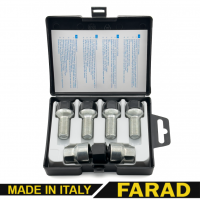 FARAD STIL BULL | Болты секретки М14х1.5х27 Сфера R13 Вращающееся кольцо Ключ 17 (+стальные колпачки) 2 ключа черные