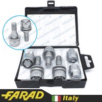 FARAD FLOWERLOCK | Болты секретки М12х1.5х40 Сфера R12 Вращающееся кольцо (Audi, Volkswagen, Mercedes, Skoda) 2 ключа