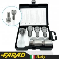 Болты секретки FARAD M12x1.25x22 мм Конус | Jeep | 2 ключа на 17 | Серия STARLOCK