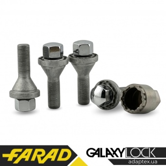 FARAD GALAXYLOCK | Болты секретки М12х1.25х31мм конус головка с вращением, 1 ключ под 19