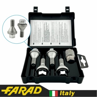 FARAD GALAXYLOCK | Болты секретки М12х1.25х22мм конус головка с вращением (Alfa Romeo, Fiat, Lancia, Citroen, Peugeot, Volvo, ВАЗ) 1 ключ под 19