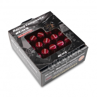 Комплект колесных гаек iRAYS M12x1,25x55mm Конус Ключ 19 (16+4 секретки) 2 ключа Красные