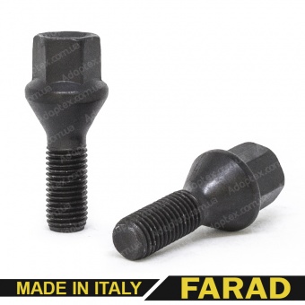 Болт колесный М12x1.25x26мм Конус Ключ 17 (Alfa Romeo, Fiat, Lancia, Citroen, Peugeot, Volvo, ВАЗ) Farad Италия