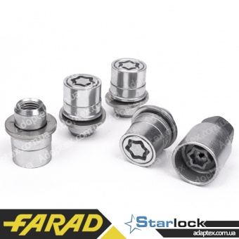 FARAD STARLOCK | Гайки секретки М12х1.25х38 Прессшайба Вращающееся кольцо (Infiniti Q60; QX56 [2004 - 2010], QX70; QX80; Nissan Patrol, 370Z, NV200, Maxima, Navara, Terrano) + запасной ключ под 21