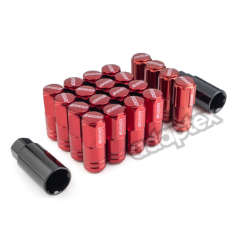 Комплект колесных гаек iRAYS M12x1,25x55mm Конус Ключ 19 (16+4 секретки) 2 ключа Красные
