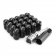 Набор гаек для дисков M12x1,5x35mm Конус Черные Ключ 17 (16+4 секретки) алюминиевые колпачки + 3 ключа