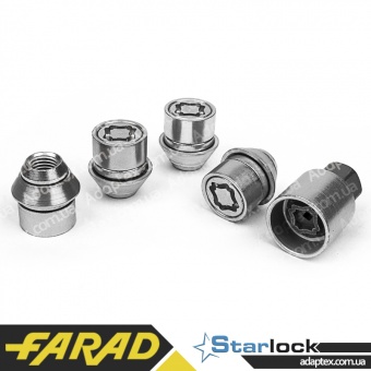 FARAD STARLOCK | Гайки секретки М12x1.5x29мм Конус Вращающееся кольцо (для оригинальных дисков Ford) Ключ 19