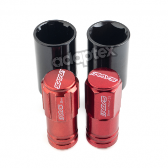 Комплект колесных гаек iRAYS M12x1,25x55mm Конус Ключ 19 (16+4 секретки) 2 ключа Красные