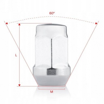 Гайка колесная М12x1,5x35мм Конус Хром Ключ 19 (Chevrolet, Citroen, Daihatsu, Ford, Hyundai, Kia, Mazda, Peugeot, Toyota, Lexus)
